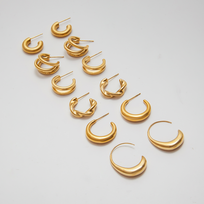 C-Ring Hollow Earring