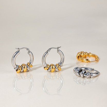 Huggie Multi-ring Hoop Earrings