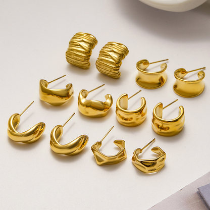 Classic Irregular Wide Hoop Earring