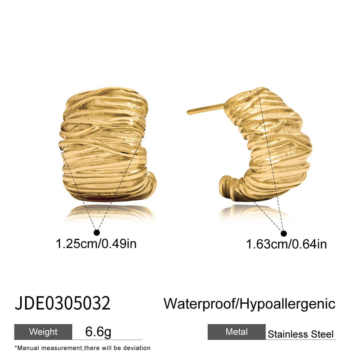 Classic Irregular Wide Hoop Earring