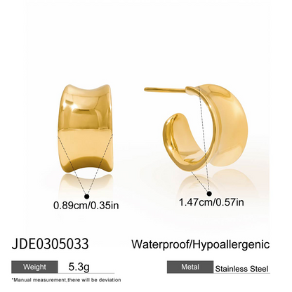 Classic Irregular Wide Hoop Earring