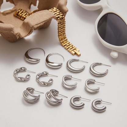 C-Ring Hollow Earring