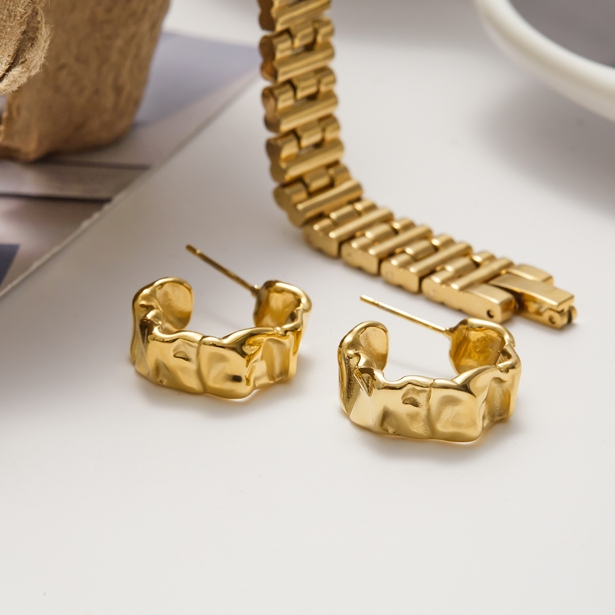 Classic Wide C Hoop Earrings