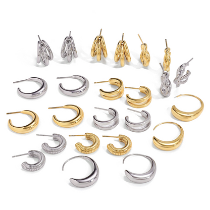 C-Ring Hollow Earring