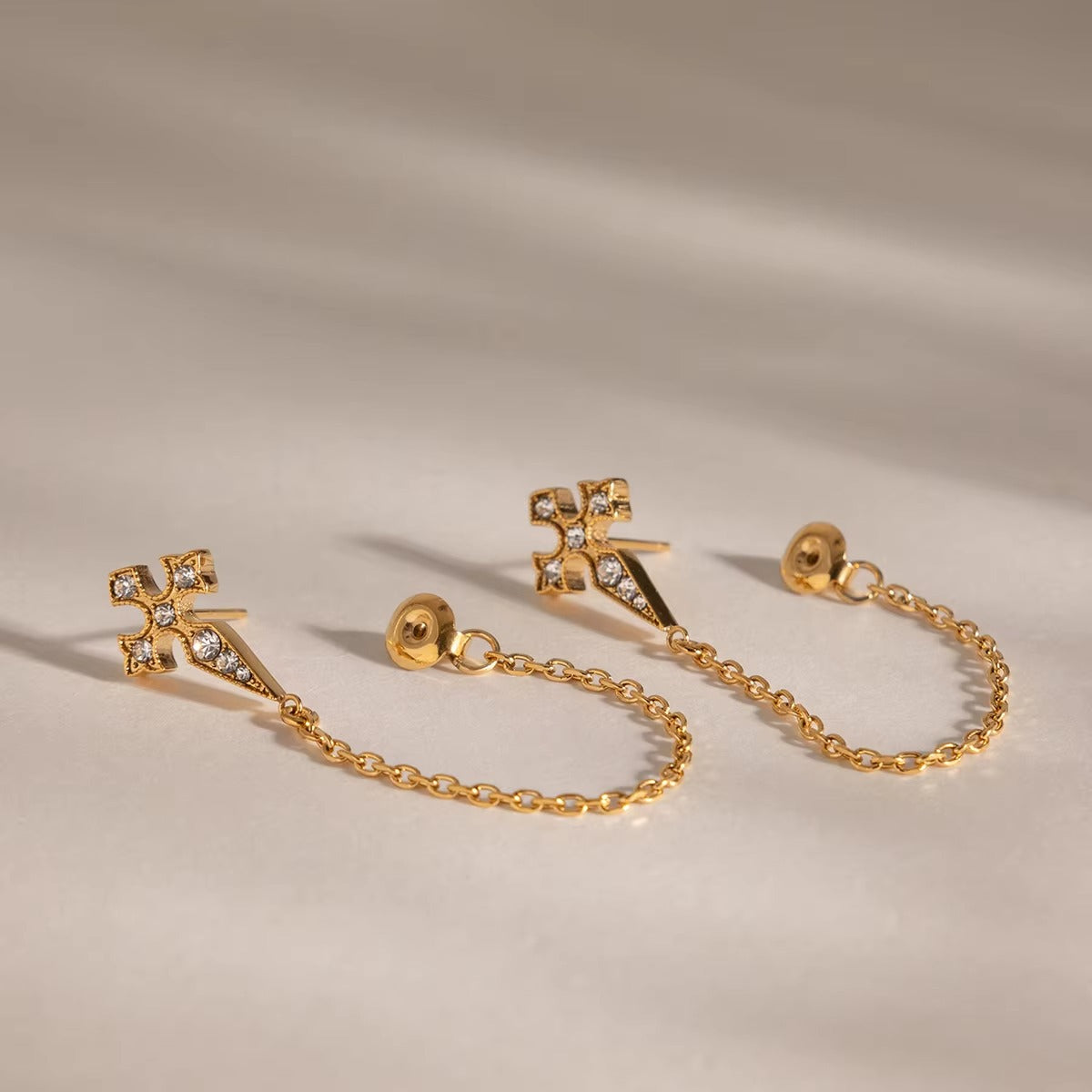 Cross Tassel Dangle Earrings