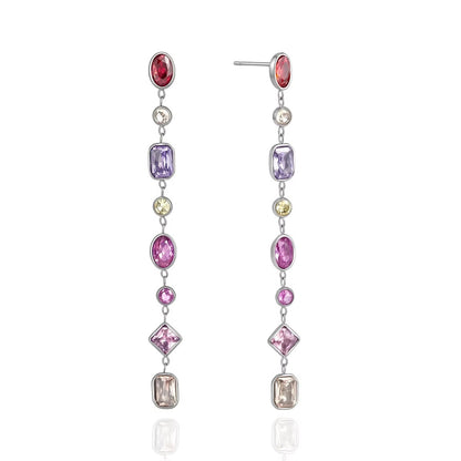 Zircon Geometric Tassel Earrings