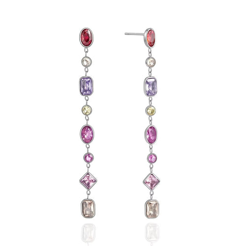 Zircon Geometric Tassel Earrings