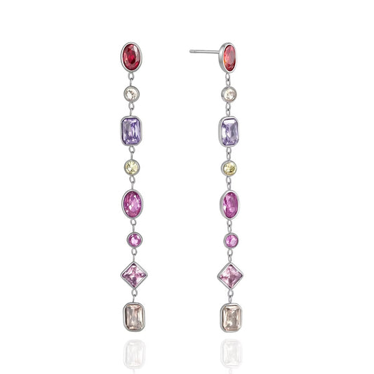 Zircon Geometric Tassel Earrings