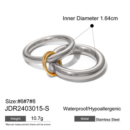 Irregular Wave Double Finger Ring