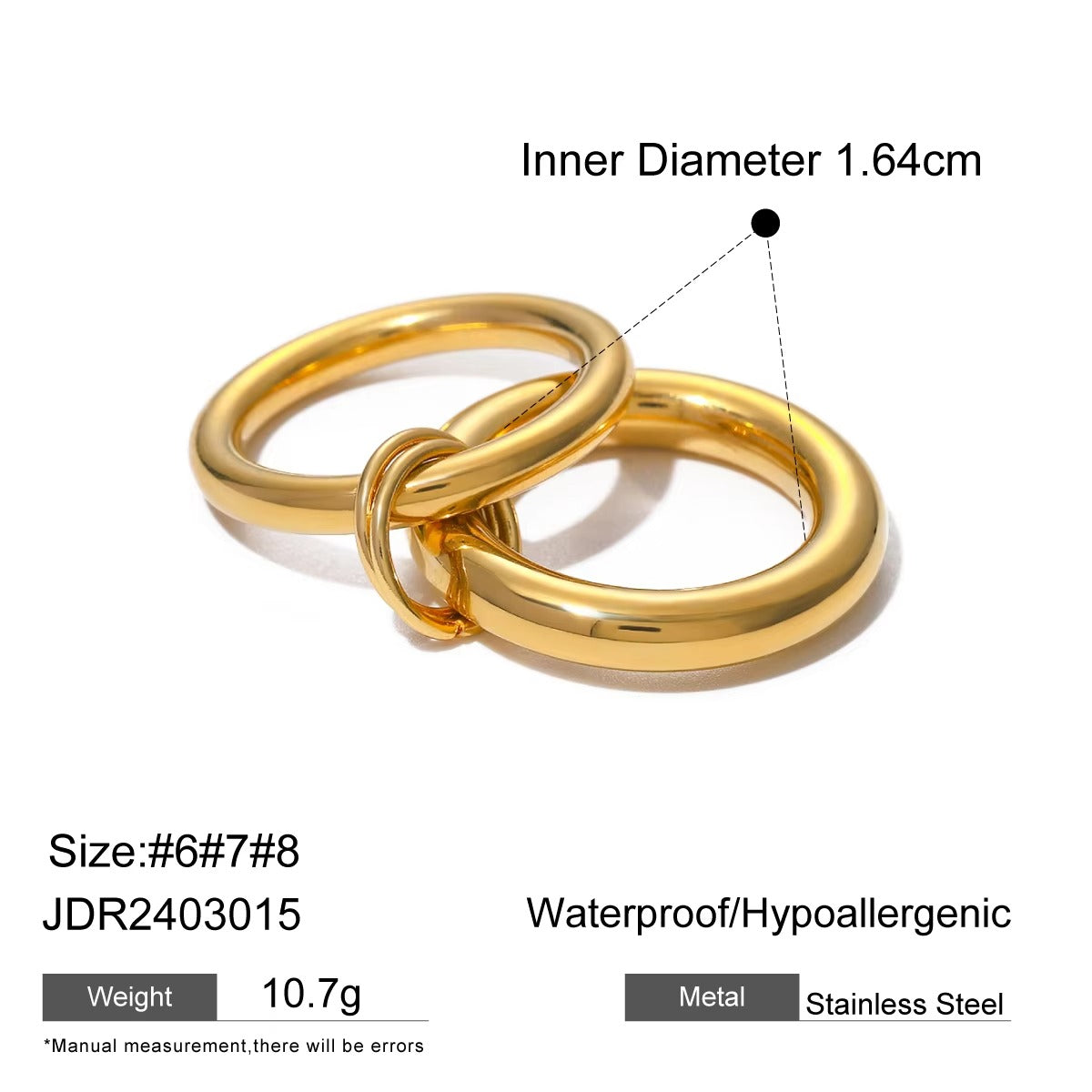 Irregular Wave Double Finger Ring
