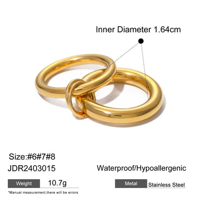 Irregular Wave Double Finger Ring
