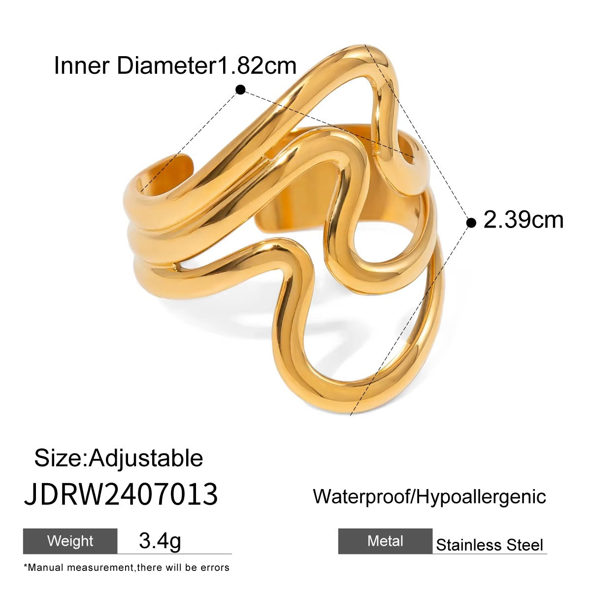Line Shaped Open Ring