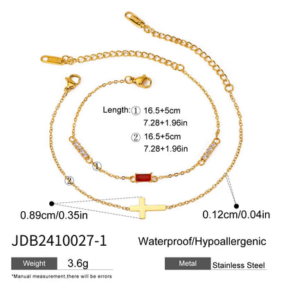 Birthstone Shiny Zircon Dainty Bracelet