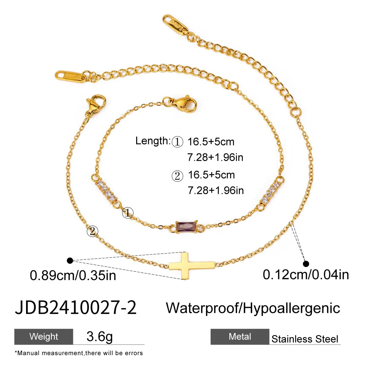 Birthstone Shiny Zircon Dainty Bracelet