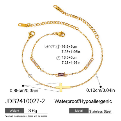 Birthstone Shiny Zircon Dainty Bracelet