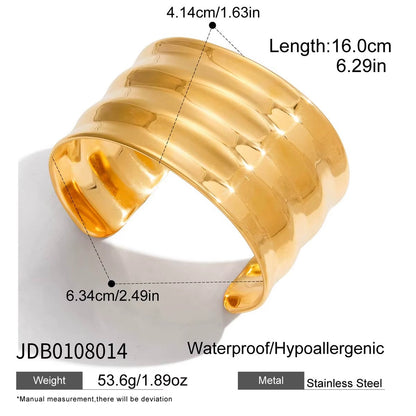 Wide Wavy Cuff Bracelet