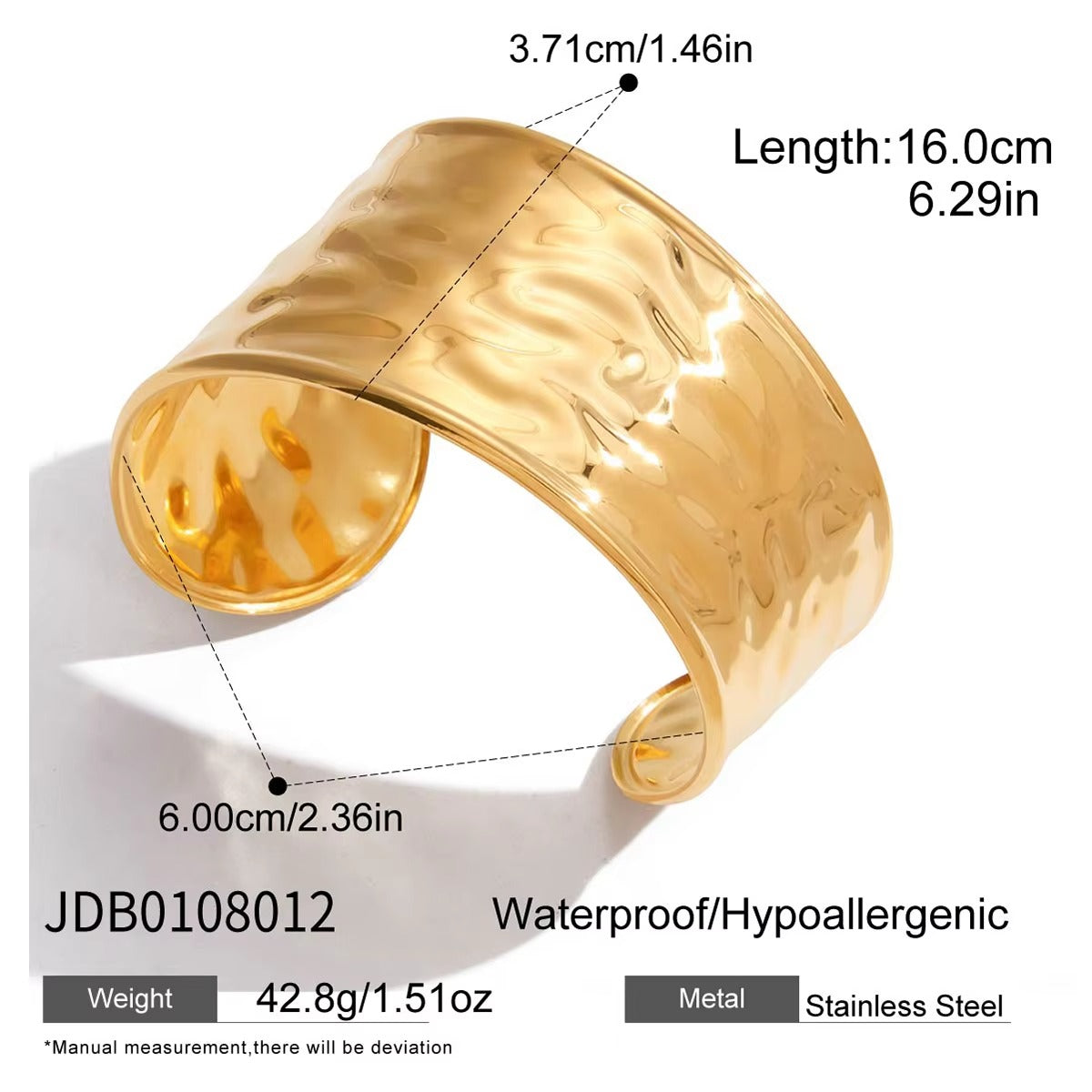 Wide Wavy Cuff Bracelet