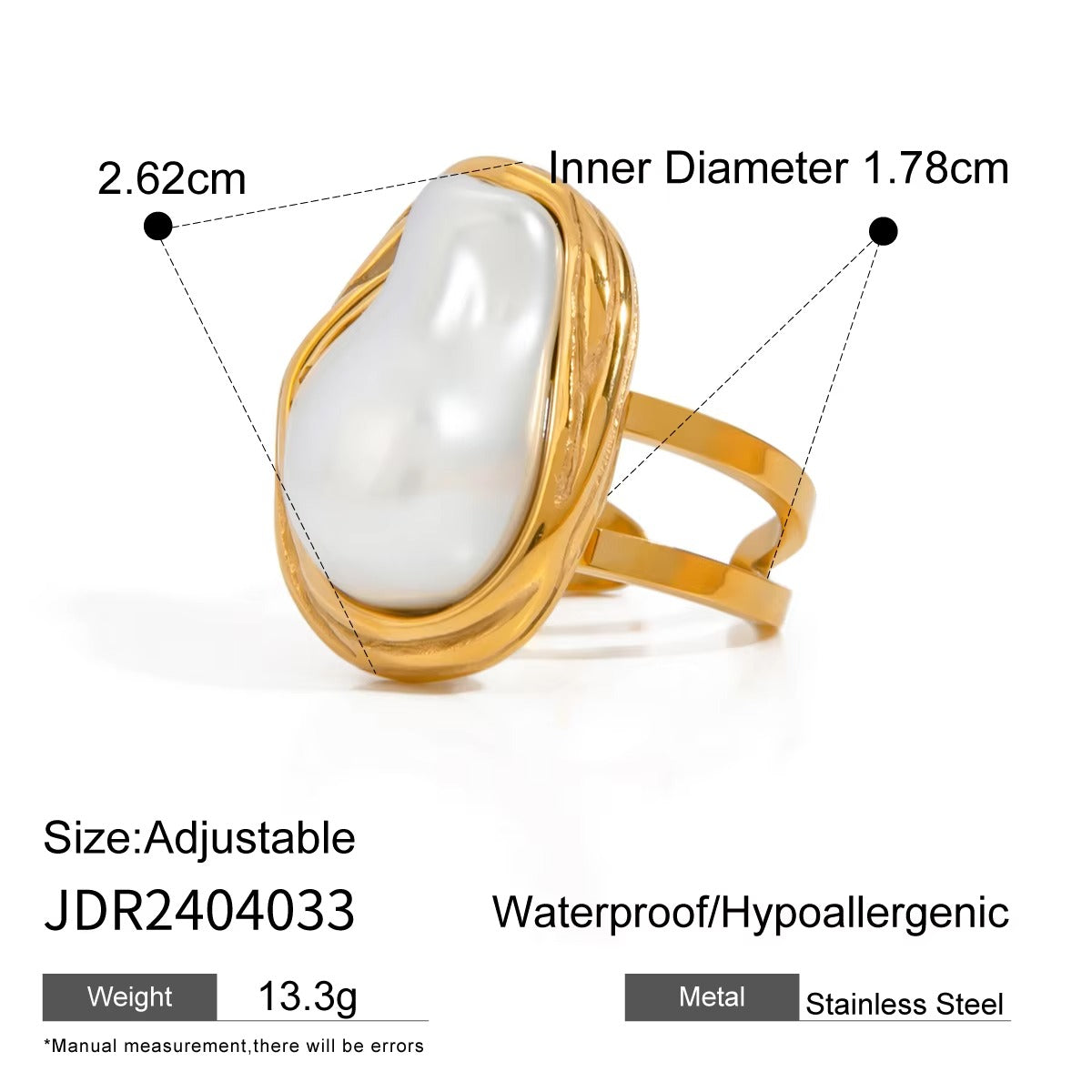 Pearl Textured Irregular Rings