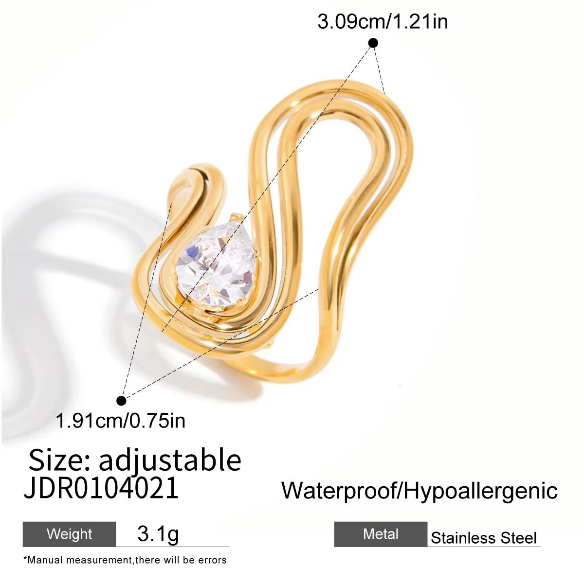 Zircon Open Solitaire Ring