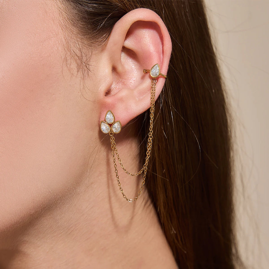 Liliya — Celeste Floral Chain Earrings