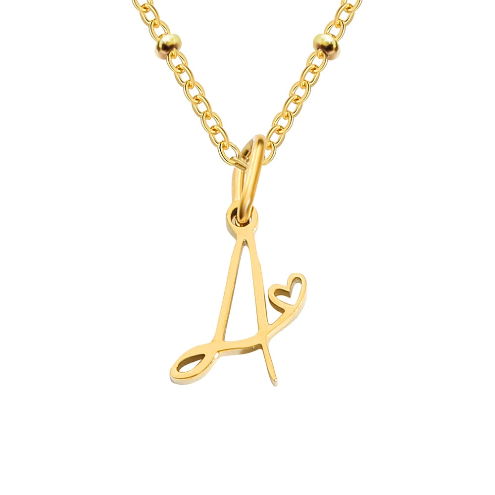 Heart Initial Necklace