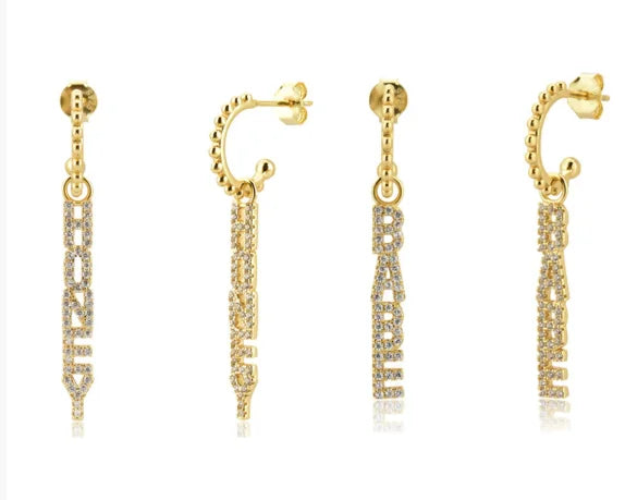 Personalized Name Hoop Earrings – 925 Sterling Silver Gold Plated