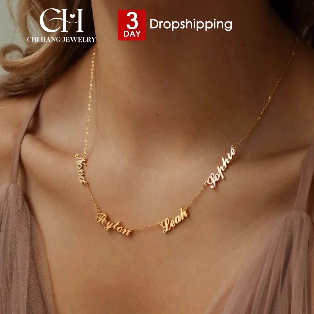 Custom Multi-Name Necklace (2–4 Names)