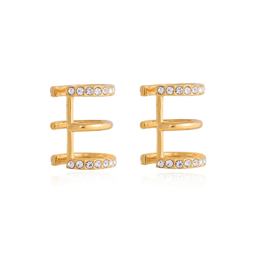 White Resin Pearl Hoop Earrings