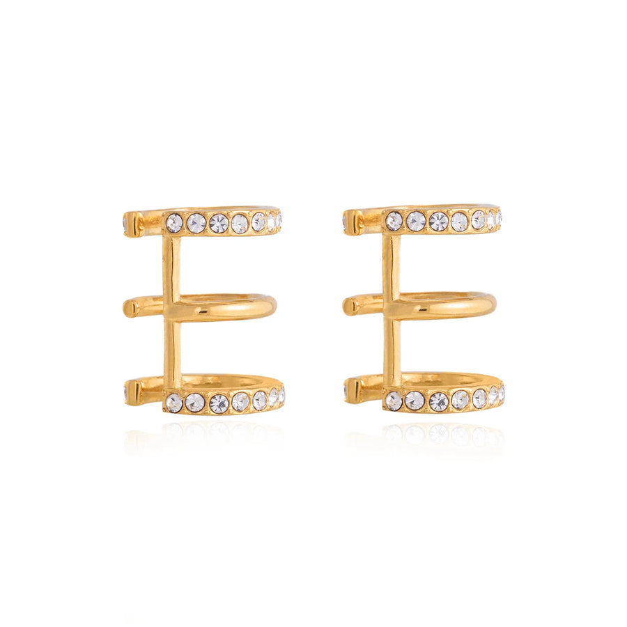 Gold Geometric Crystal Earrings