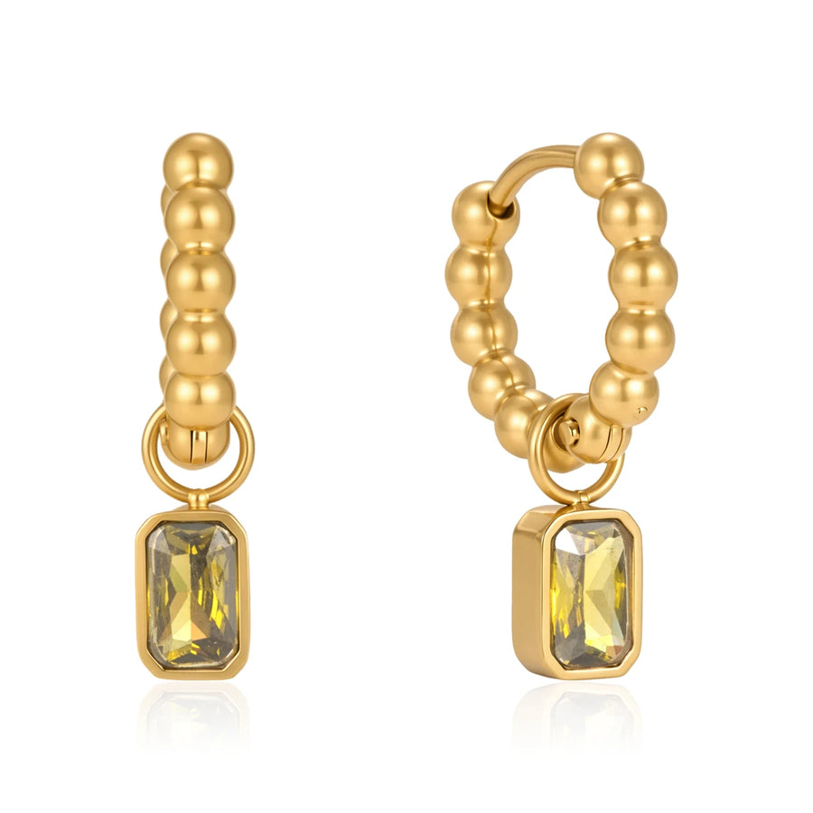 Gold Beaded Drop Earrings
