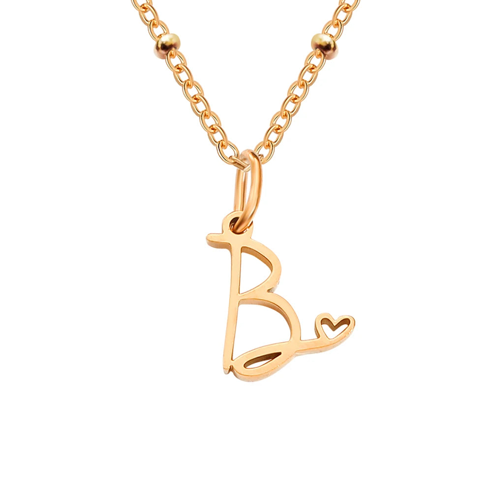 Heart Initial Necklace