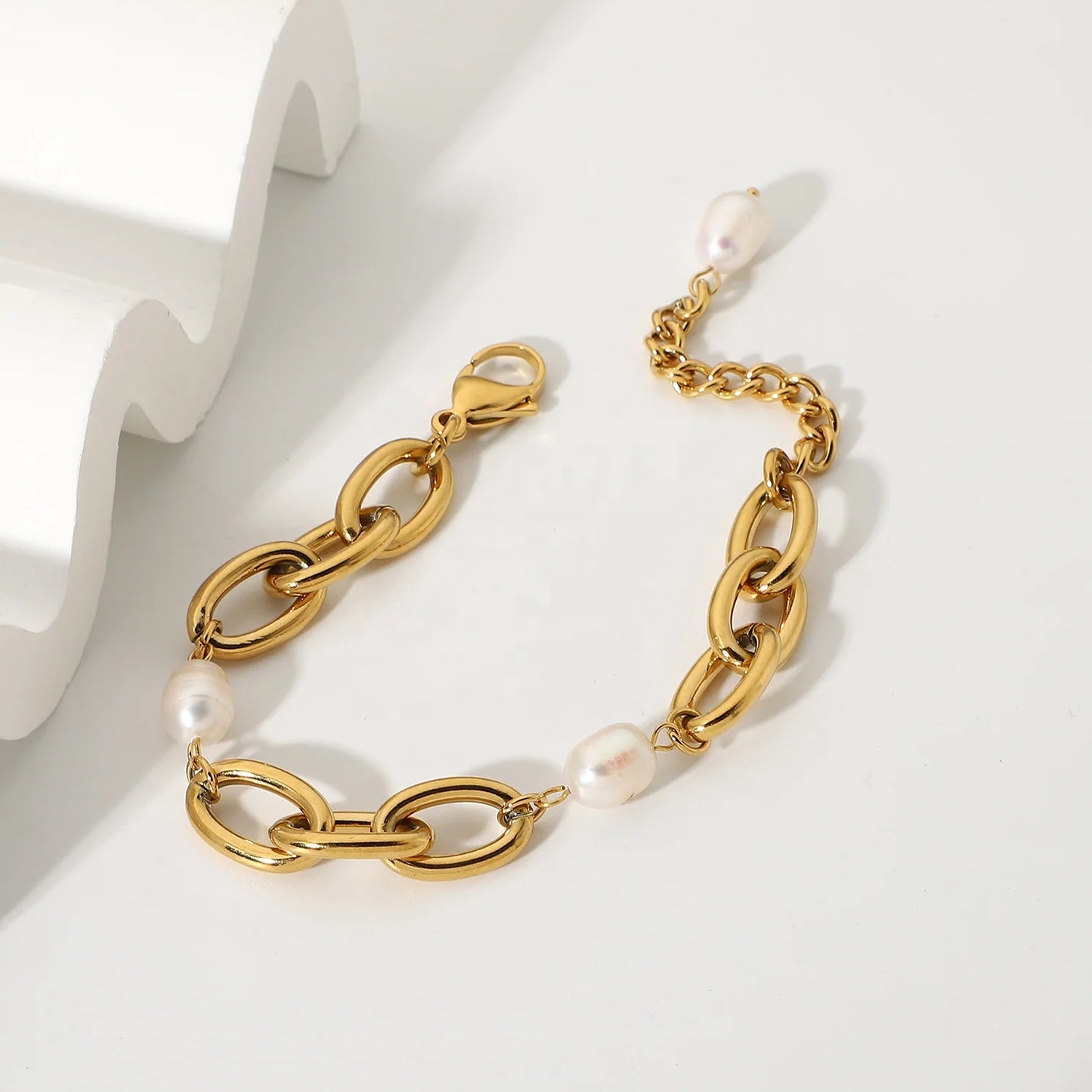 Zircon Cross Chain Bracelet