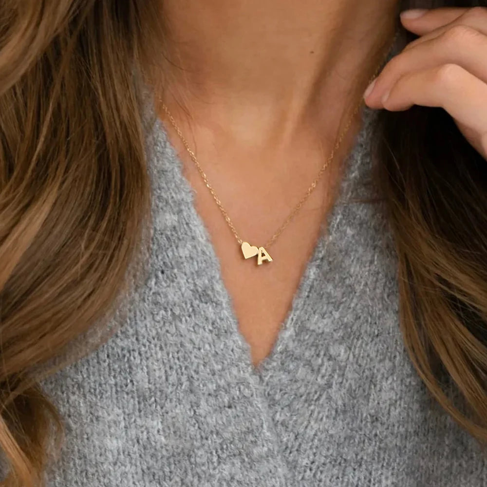 Personalized Initial Heart Necklace
