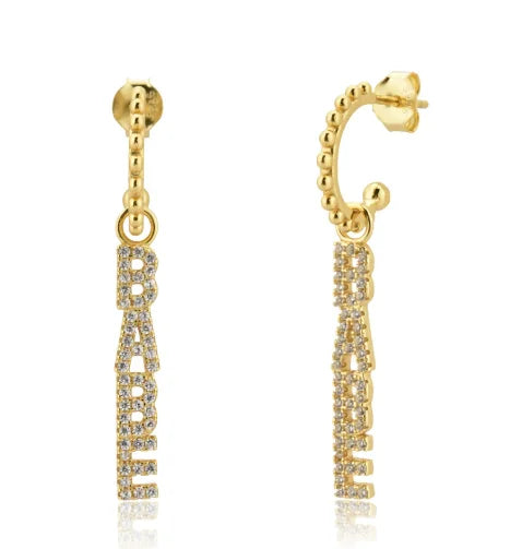 Personalized Name Hoop Earrings – 925 Sterling Silver Gold Plated