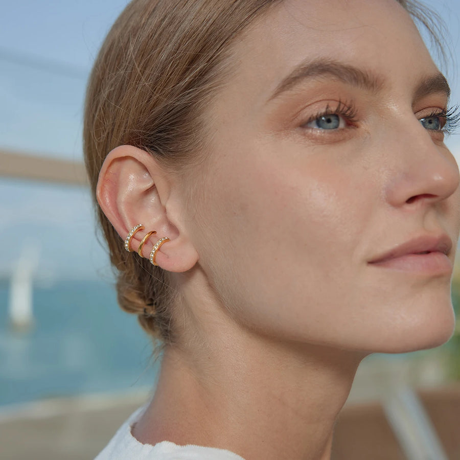 Gold Geometric Crystal Earrings