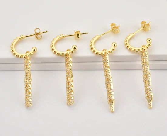 Personalized Name Hoop Earrings – 925 Sterling Silver Gold Plated