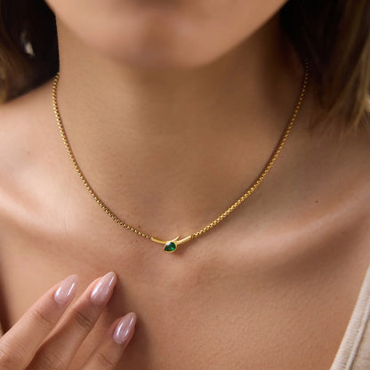 Green Emerald Pendant Necklace