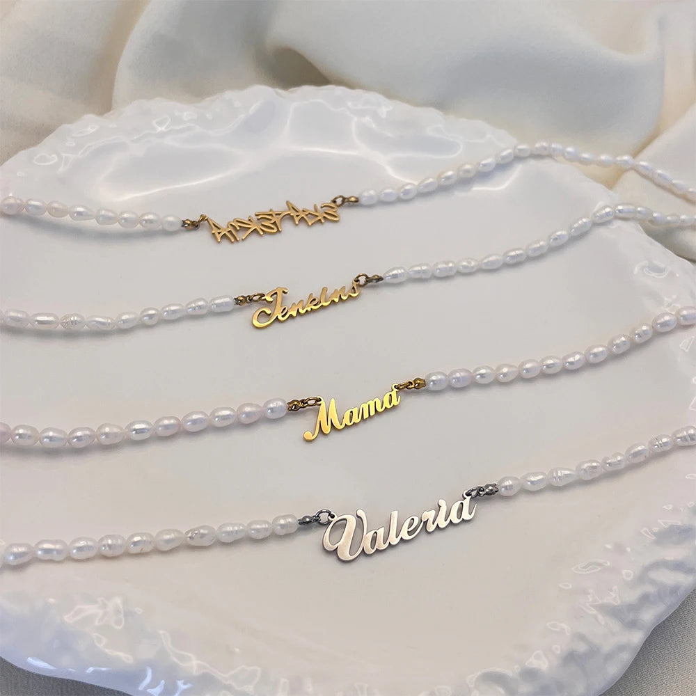 Personalized Pearl Name Necklace