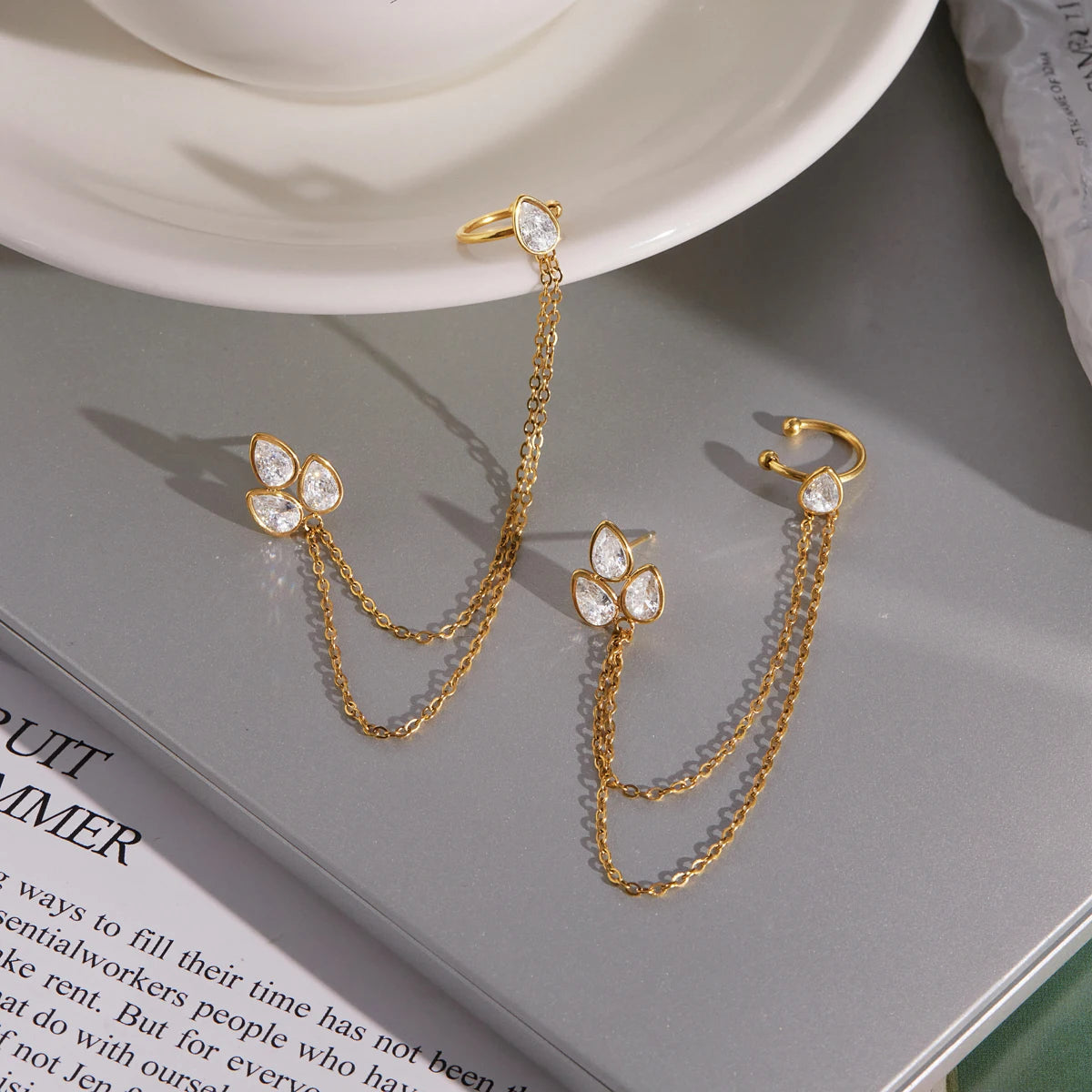 Earrings Convertible Clip-on Stud Elegant