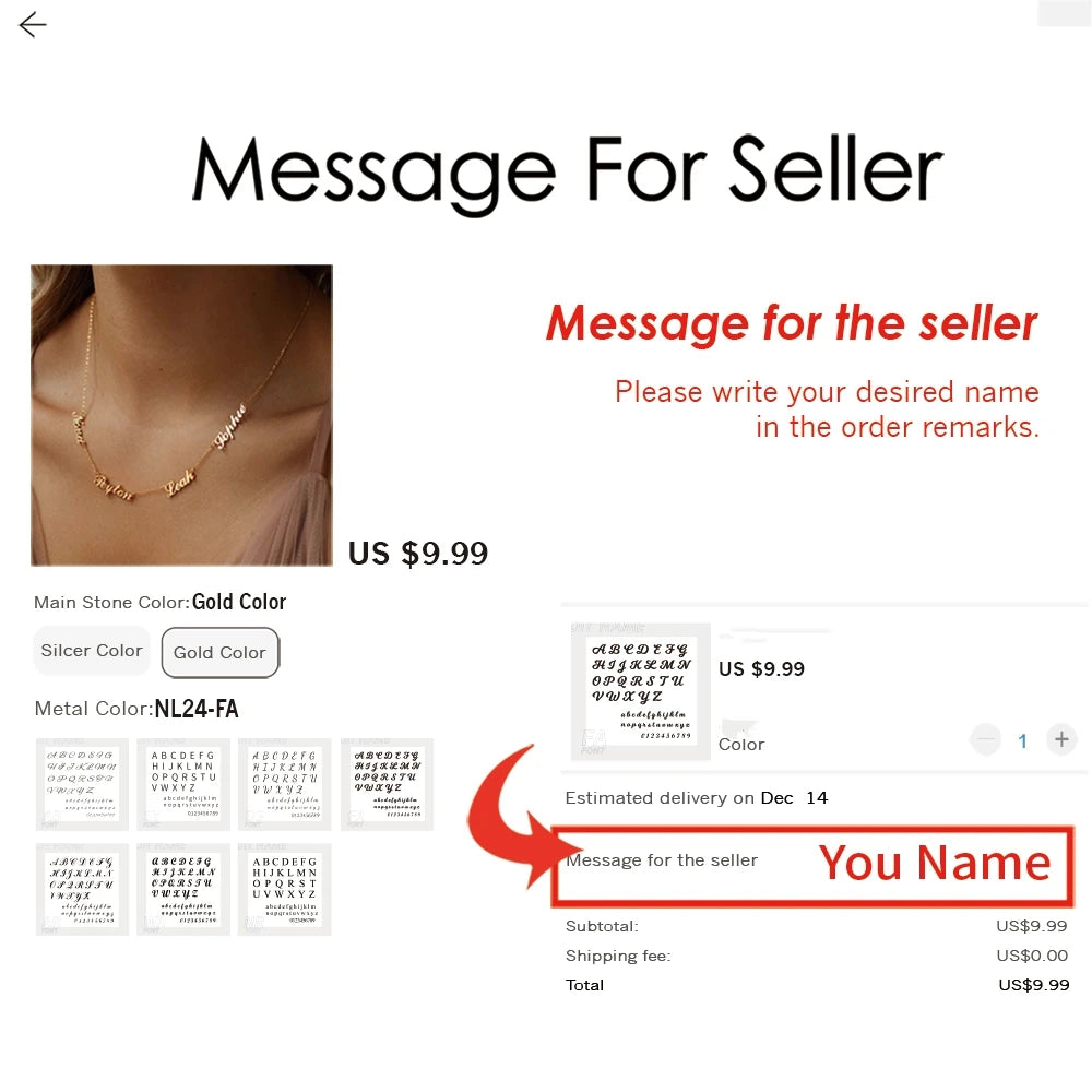 Custom Multi-Name Necklace (2–4 Names)