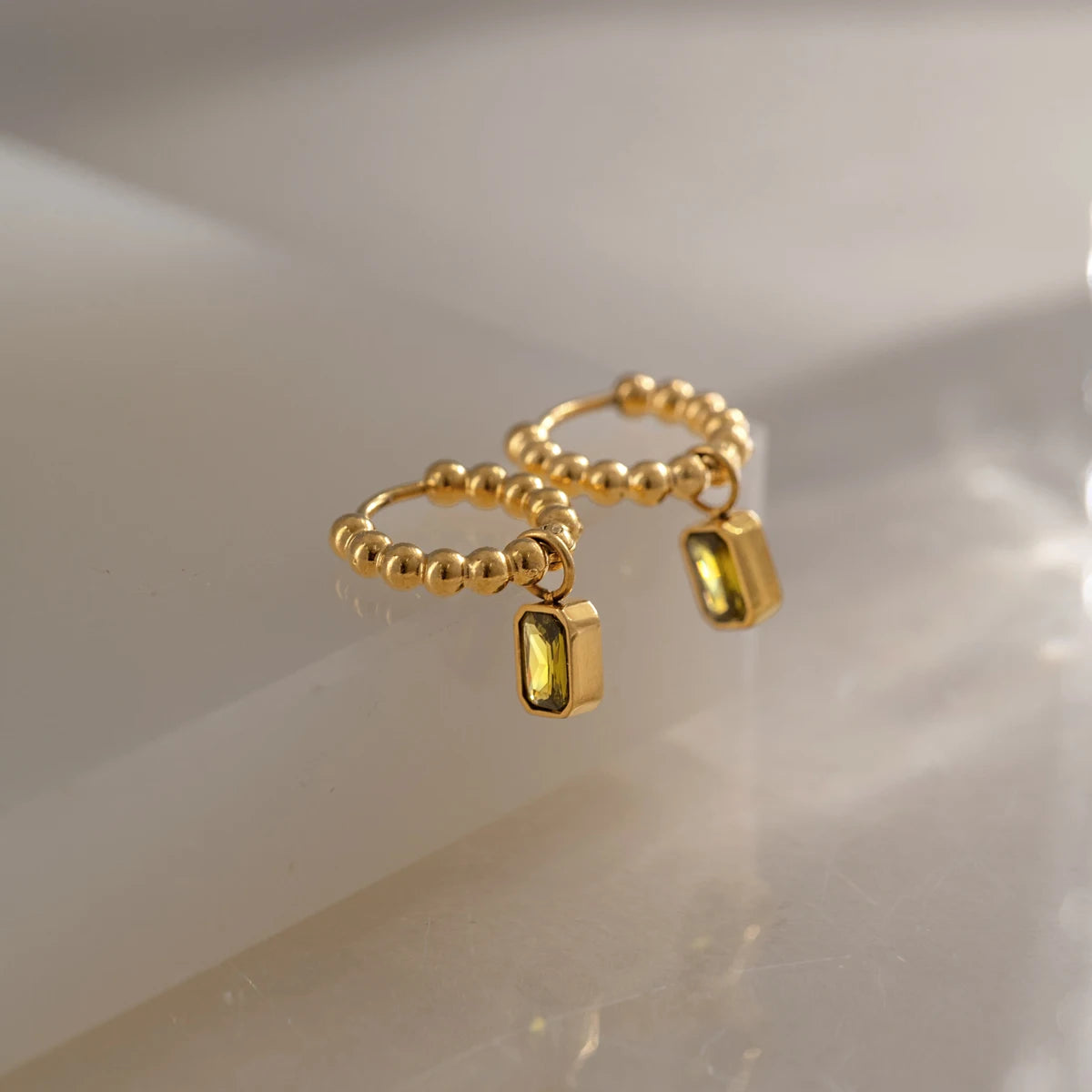 White Resin Hoop Earrings