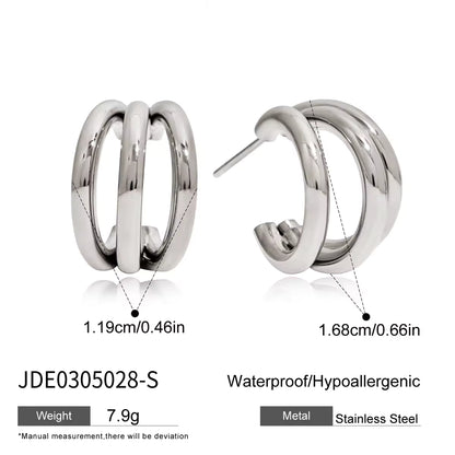 C-Ring Hollow Earring