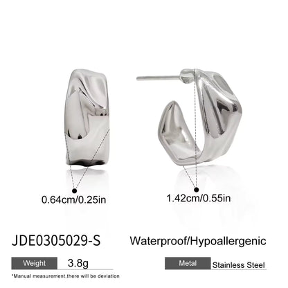 Classic Irregular Wide Hoop Earring