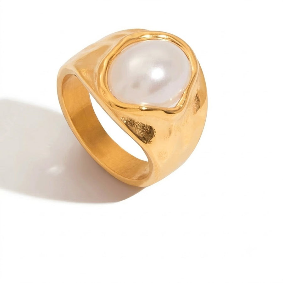 Pearl-Inspired Cubic Zirconia Ring